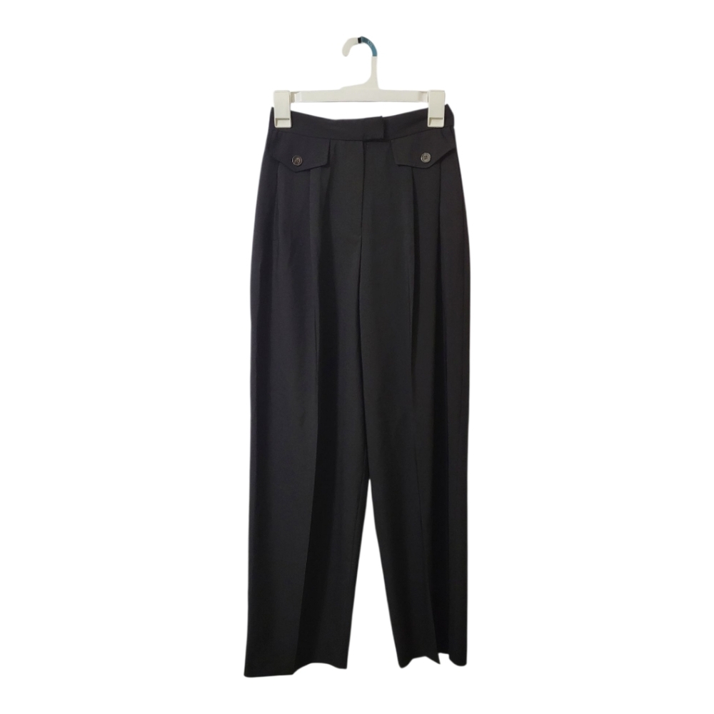 💕Topshop Womens Ultra High Rise Wide Leg Trousers Size 2 New Black
